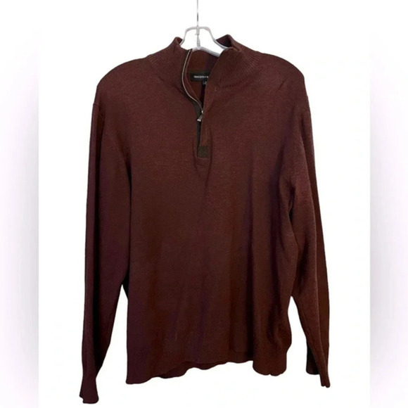 Tricots St Raphael‎ 1/4 zip Men’s Sweater Burgundy Size L - Picture 1 of 8